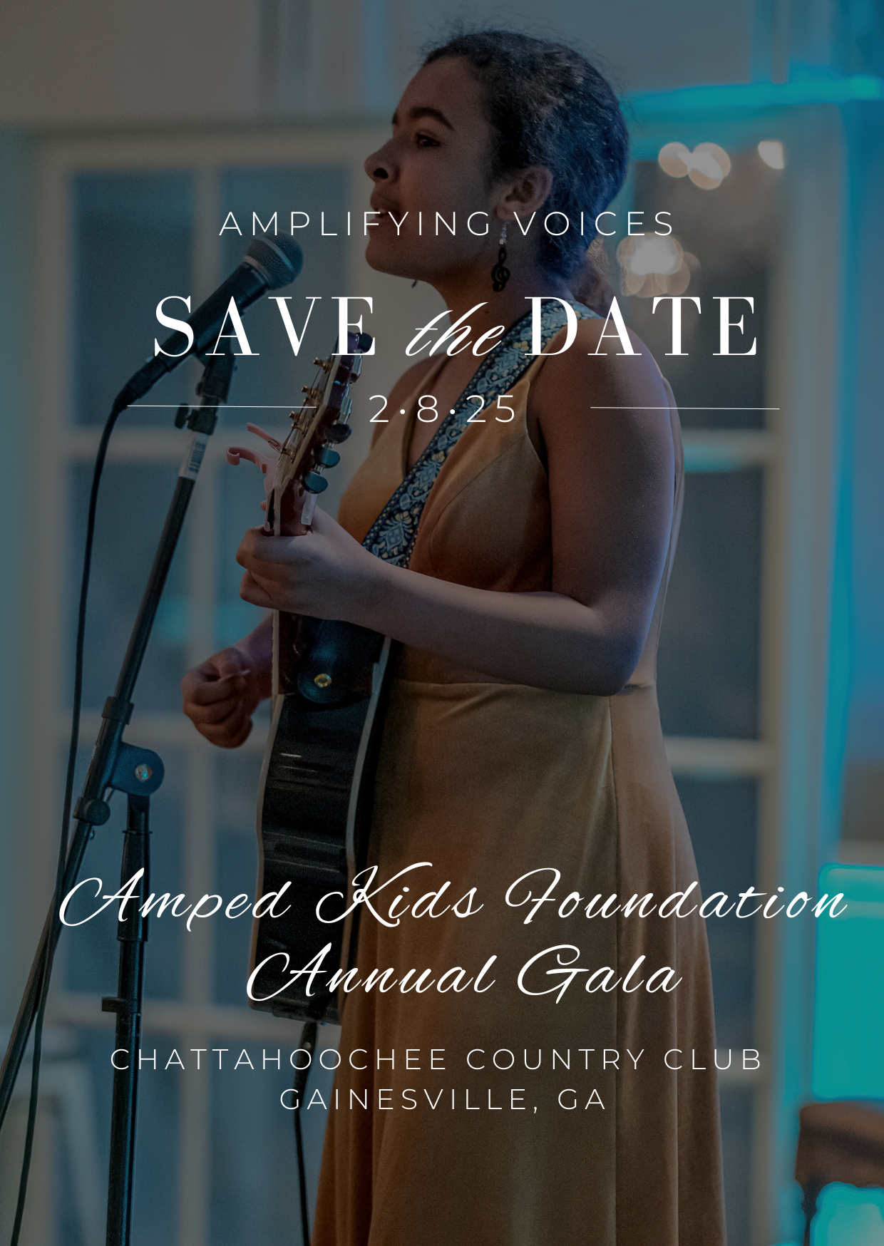 Amped kids foundations annual gala save the date graphic